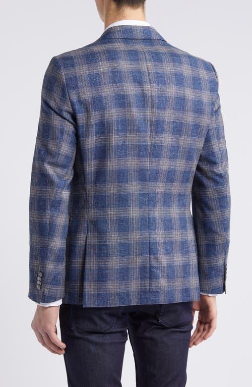 HUGO BOSS Hutson Plaid Slim Fit Sport Coat In Open Blue Product Image