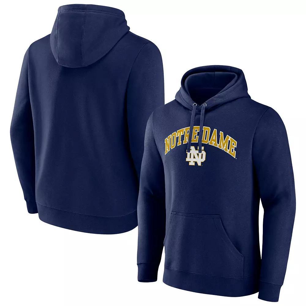 Men's Fanatics Navy Notre Dame Fighting Irish Arched Logo Pullover Hoodie, Size: Large, Blue Product Image