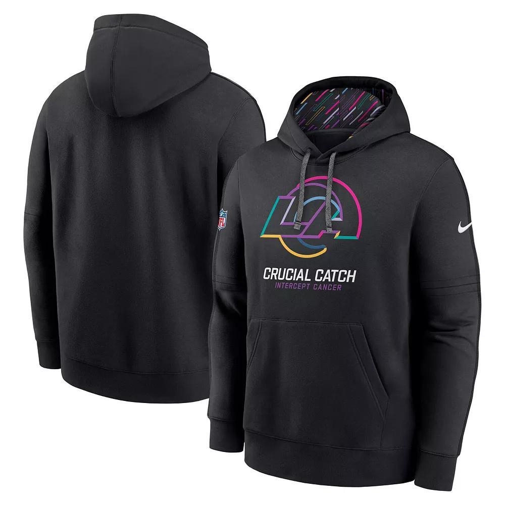 Men's Nike Black Los Angeles Rams 2024 NFL Crucial Catch Club Pullover Hoodie, Size: Small Product Image