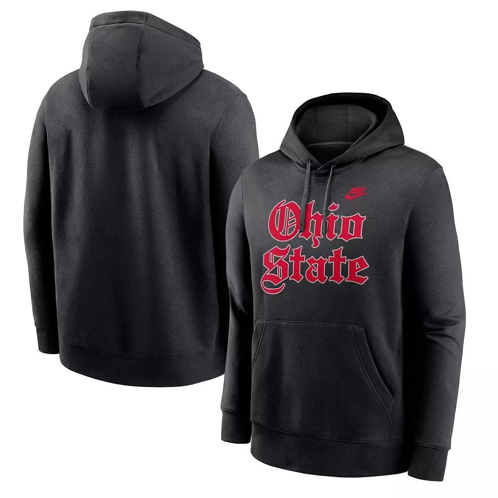 Men's Nike Black Ohio State Buckeyes Old English Fleece Pullover Hoodie, Size: Medium Product Image