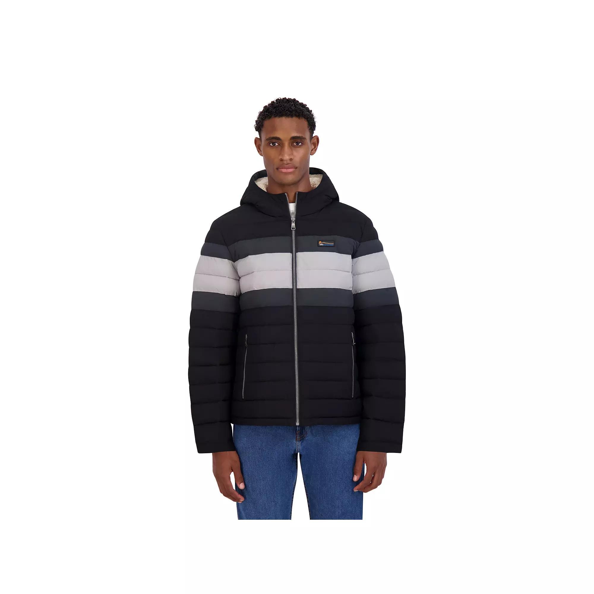 Men's Halitech Puffer Coat, Size: XL, Black Grey Product Image