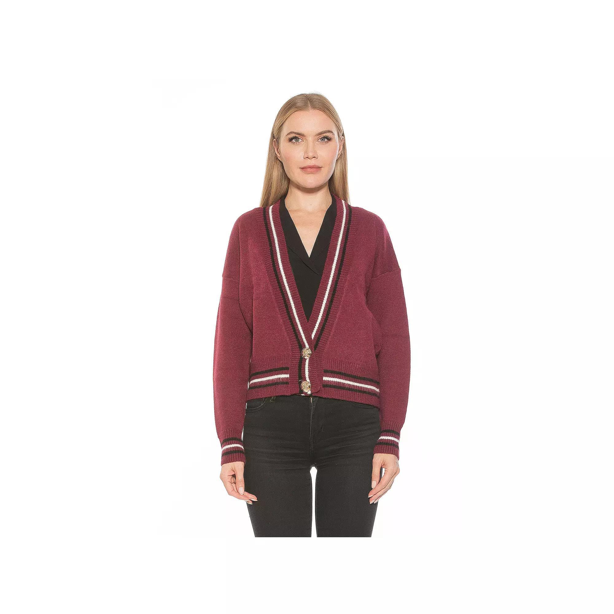 Women's ALEXIA ADMOR Cathrine Knitted Sweater, Size: XL, Ivory Team Product Image