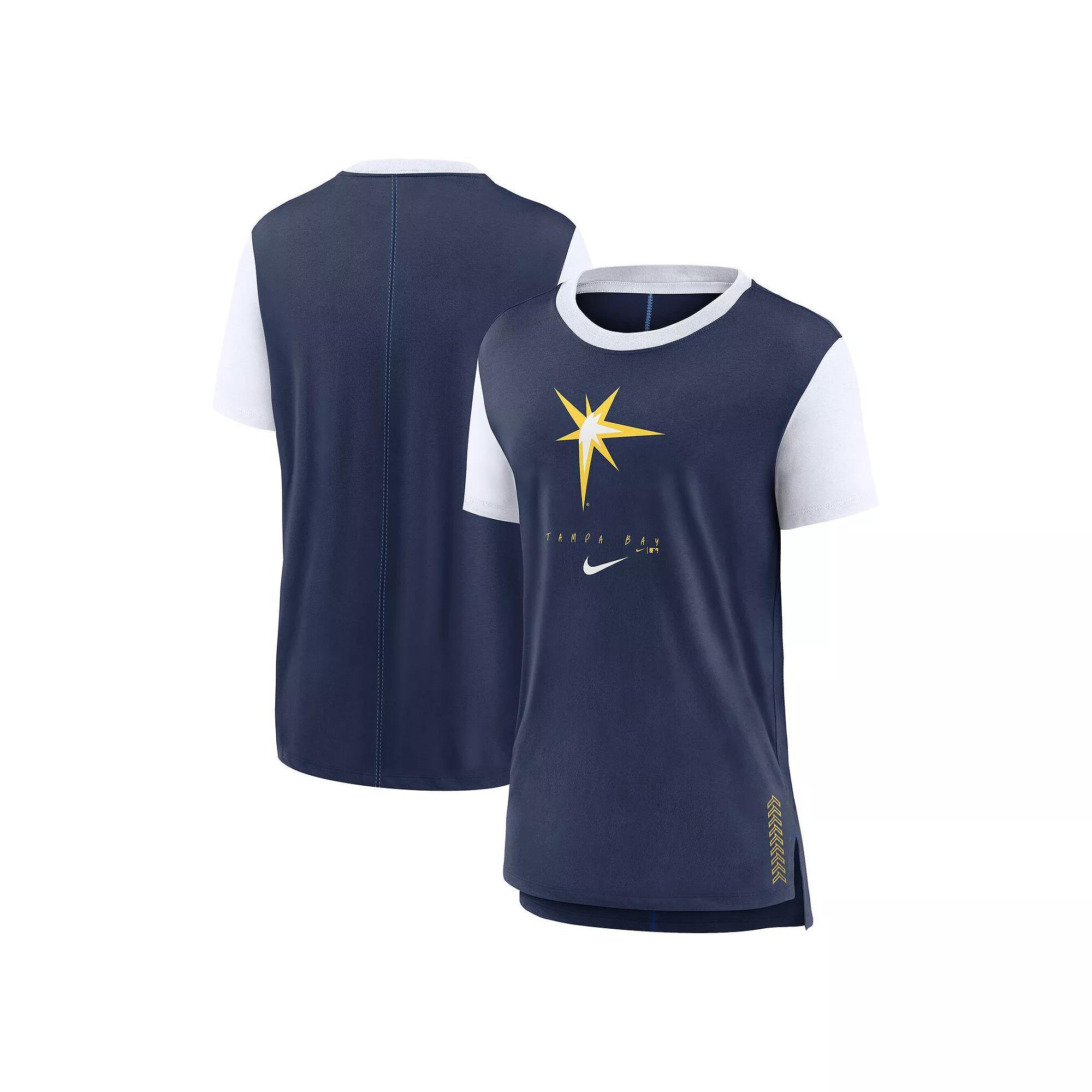 Women's Nike  Navy Tampa Bay Rays Local Touch Fashion T-Shirt, Size: Large, Blue Product Image