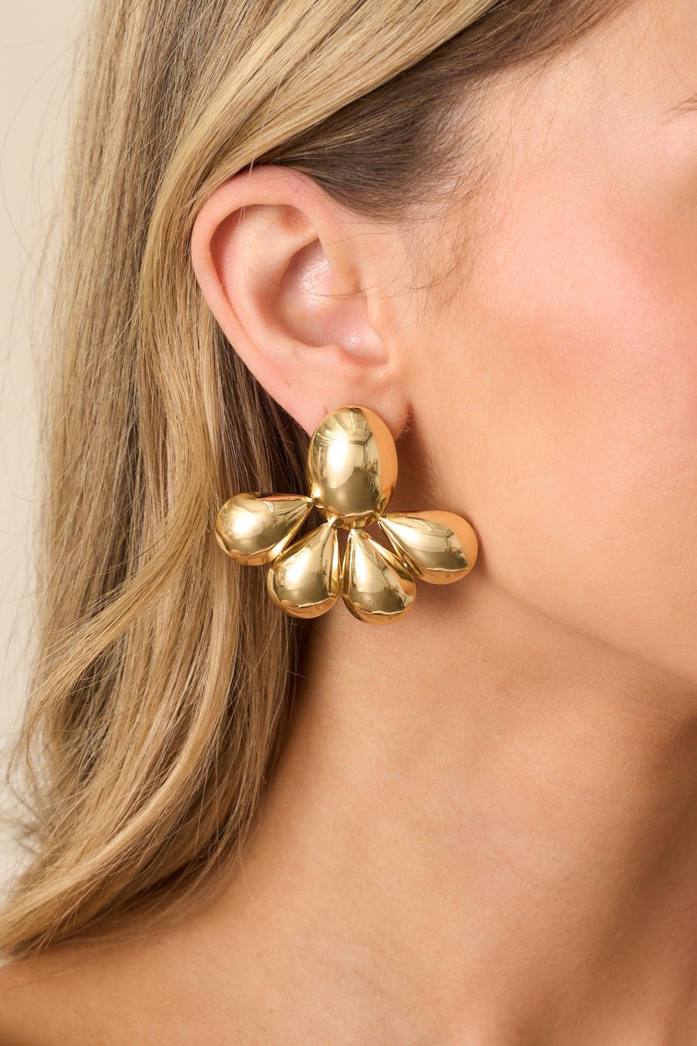 Feeling Like Forever Gold Oval Drop Earrings Product Image