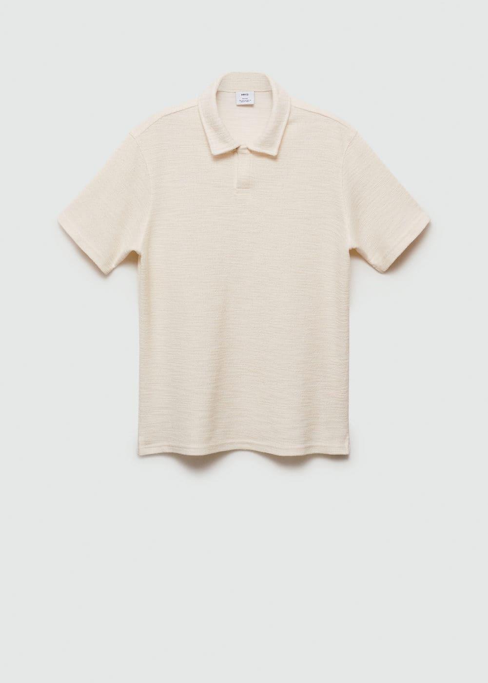Regular-fit textured knitted polo shirt - Men | MANGO USA Product Image