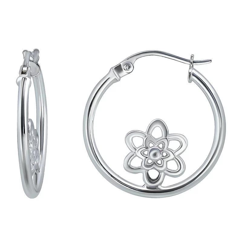 Aleure Precioso Sterling Silver Celestial Sign Center Hoop Earrings, Women's, Gold Tone Product Image
