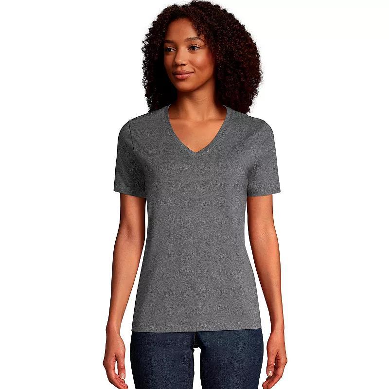 Womens Lands End Relaxed-Fit Supima Cotton V-Neck Tee Product Image