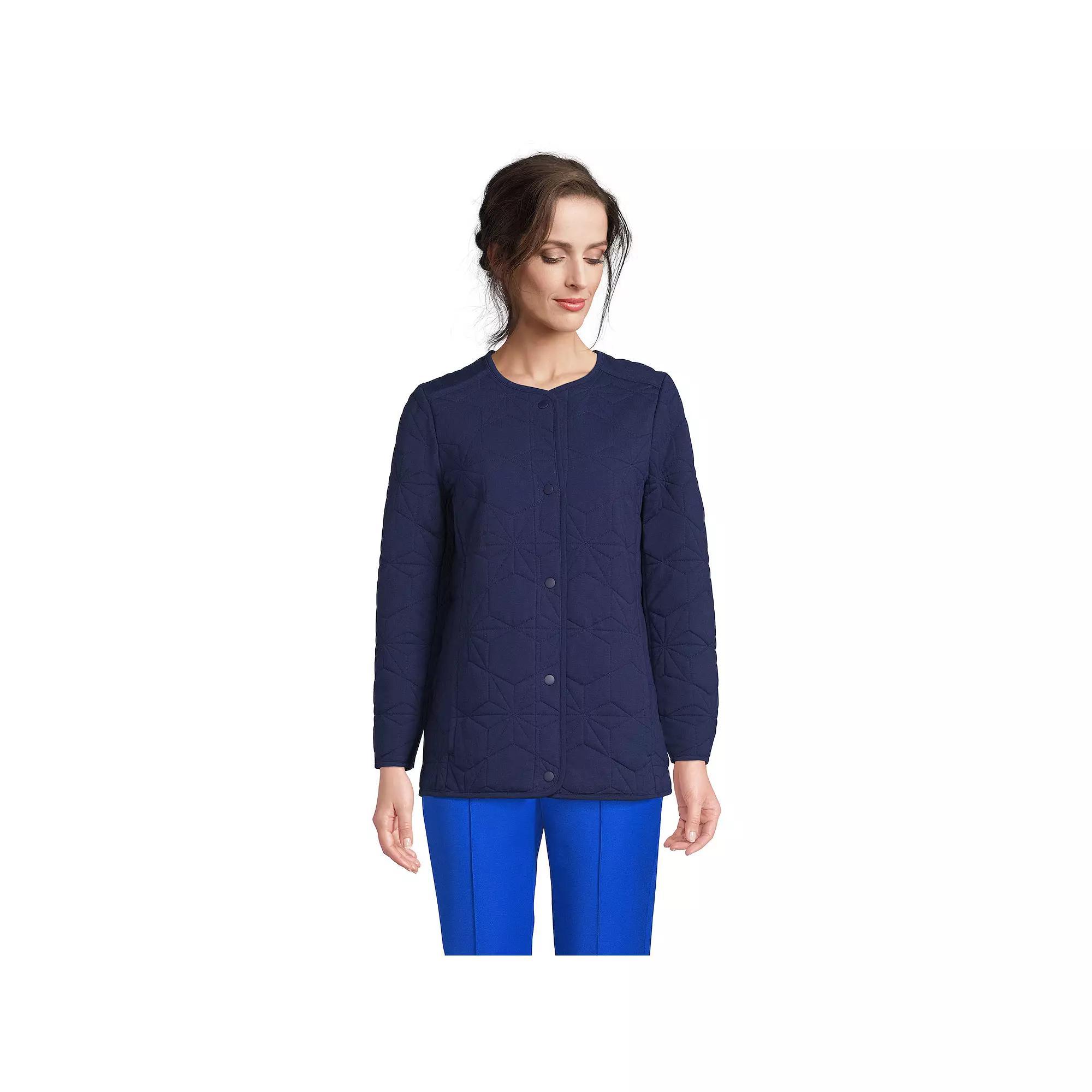 Women's Lands' End Insulated Cotton Long Jacket, Size: Small, Deep  Blue Product Image
