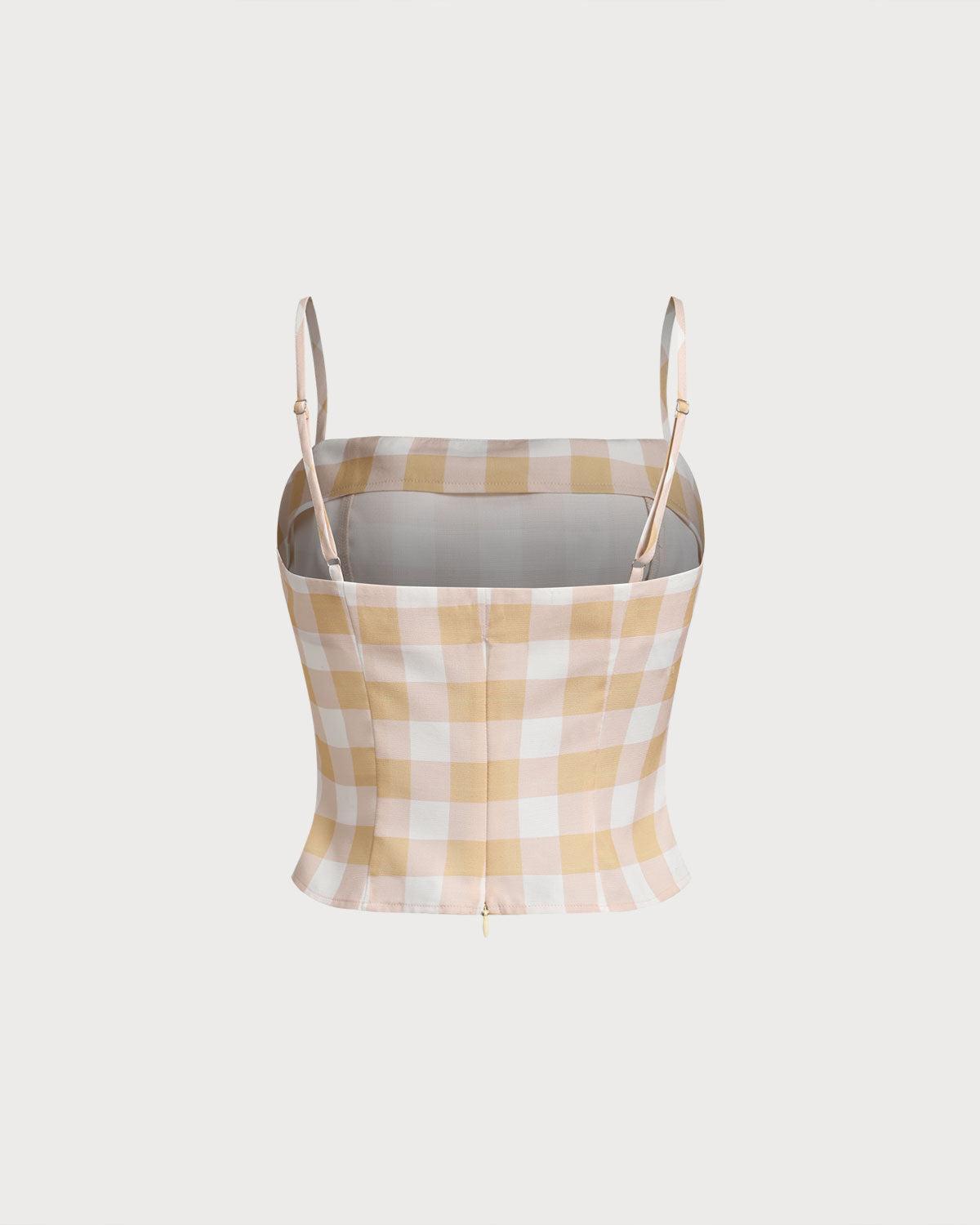 Yellow Plaid Cami Top Product Image
