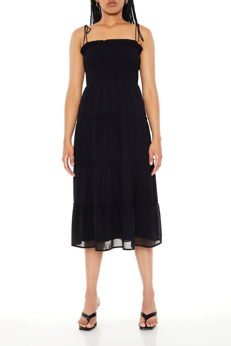 Tiered Self-Tie Cami Midi Dress | Forever 21 Product Image
