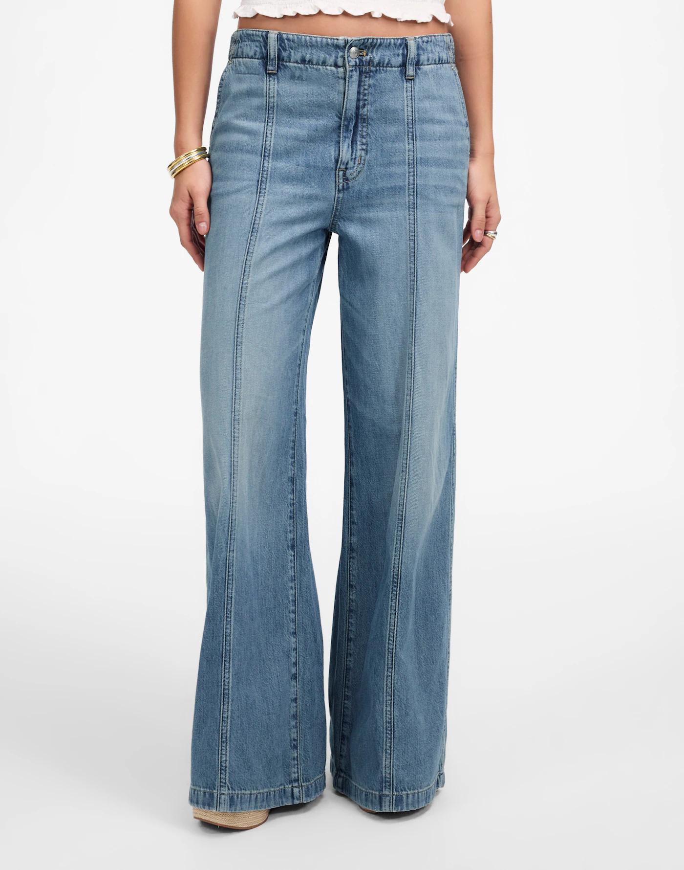 Wide-Sweep Trousers in Robertson Wash: Airy Denim Edition Product Image