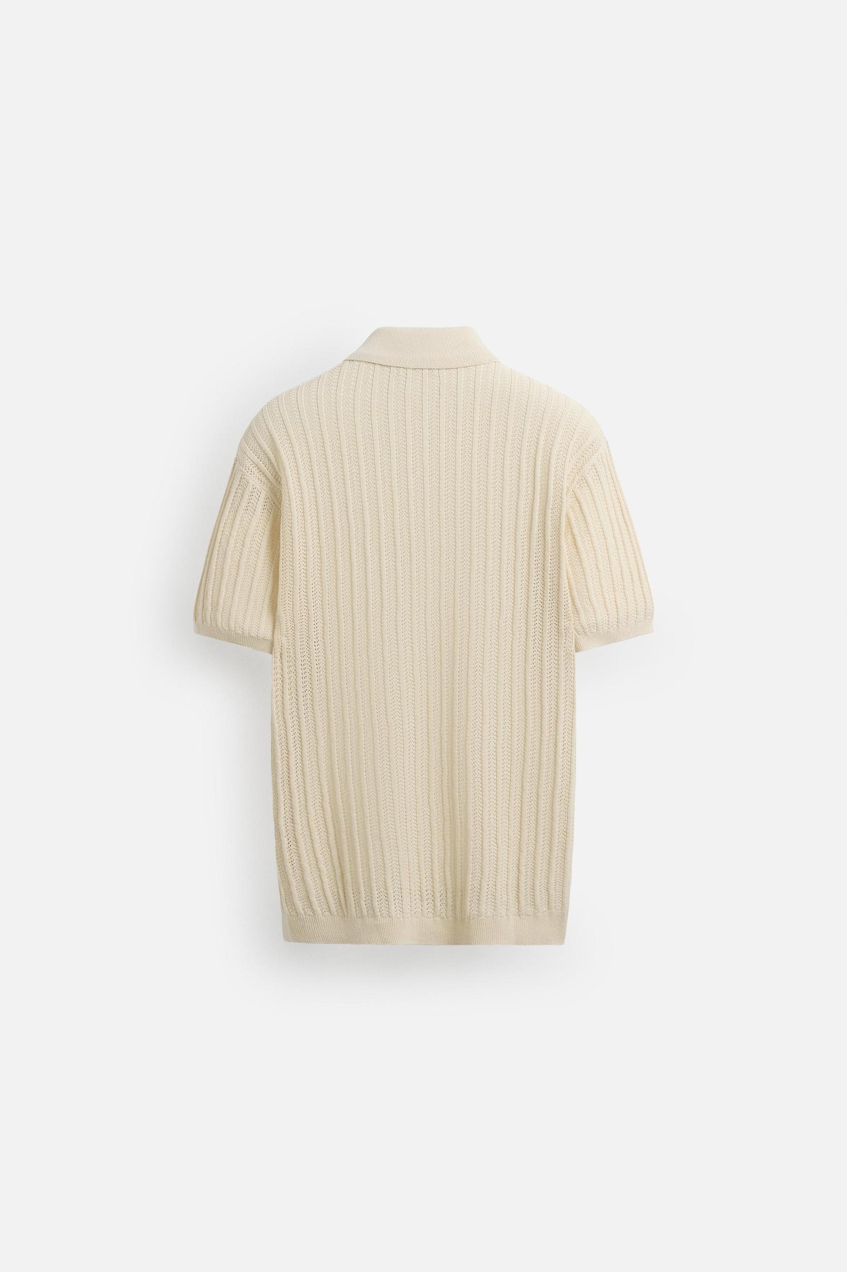COTTON - LINEN BLEND KNIT POLO Product Image