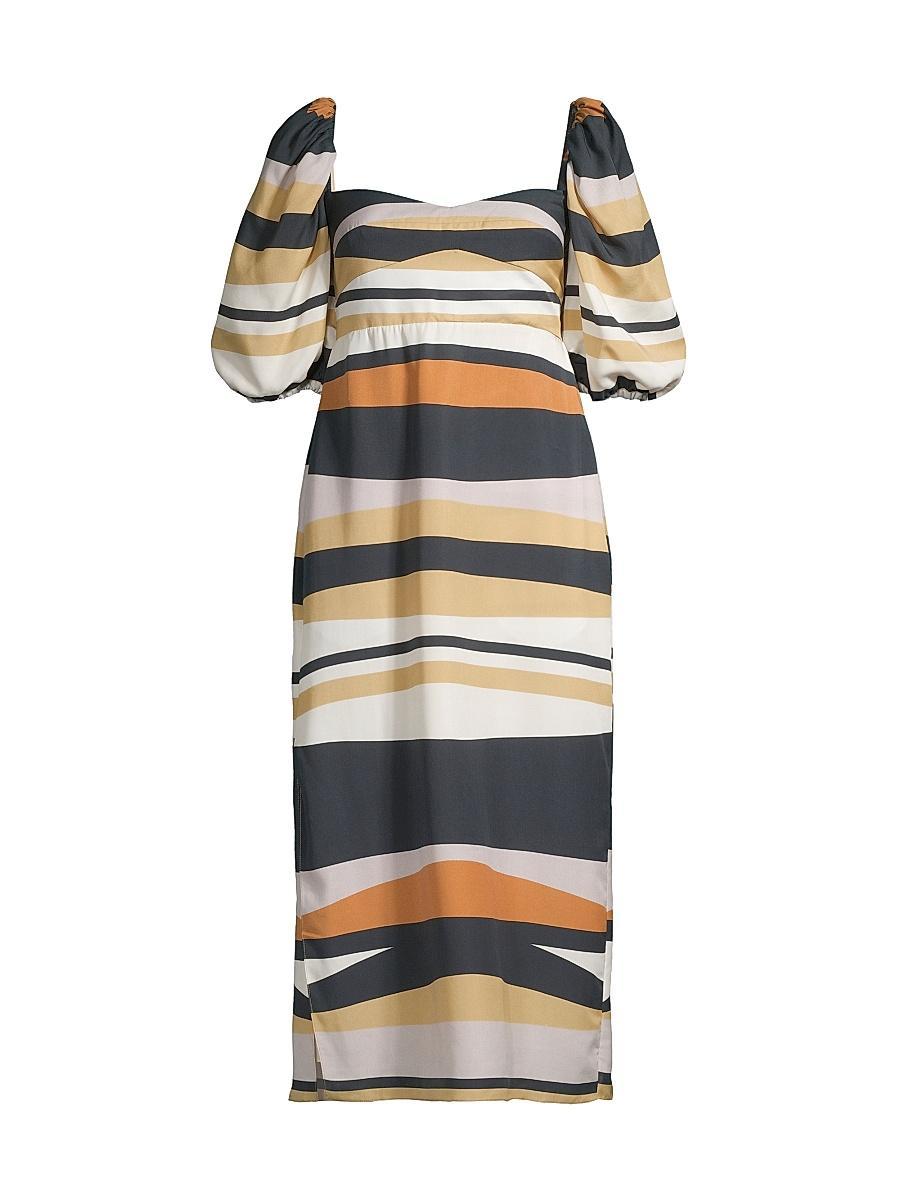 Womens Sonne Uti Puff-Sleeve Midi-Dress Product Image