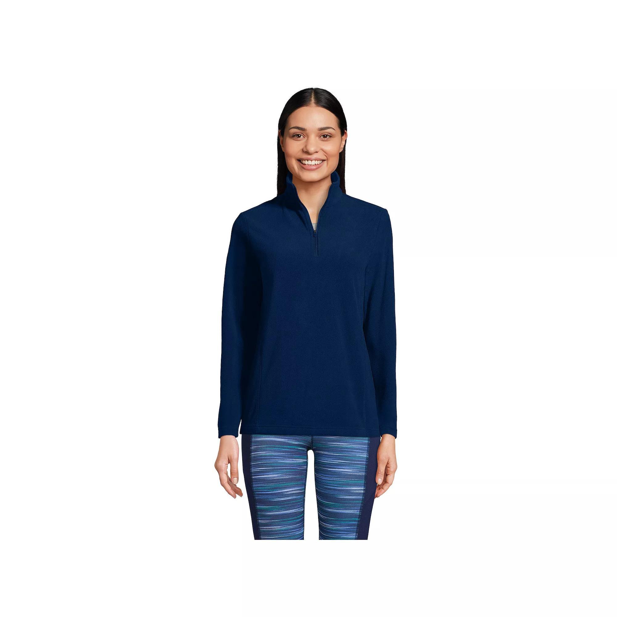 Petite Lands' End 1/4-Zip Fleece Pullover, Women's, Size: XS Petite, Deep  Blue Product Image