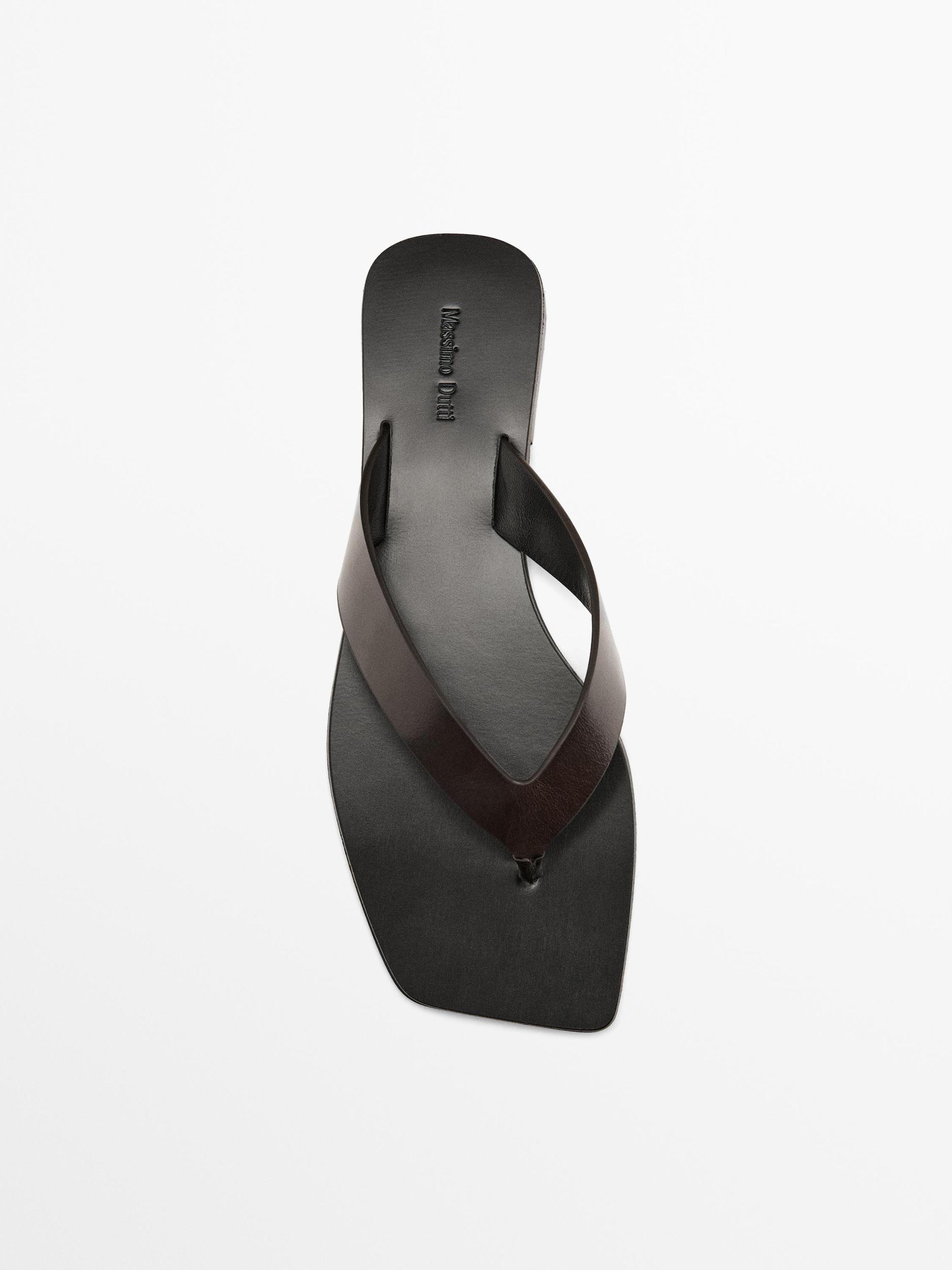 Leather toe divider sandals Product Image