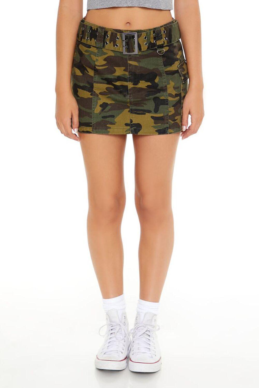 Camo Print Cargo Mini Skirt | Forever 21 Product Image