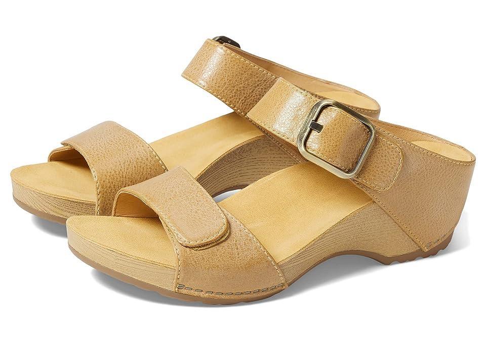 Dansko Tanya Burnished Leather Buckle Wedge Sandals Product Image