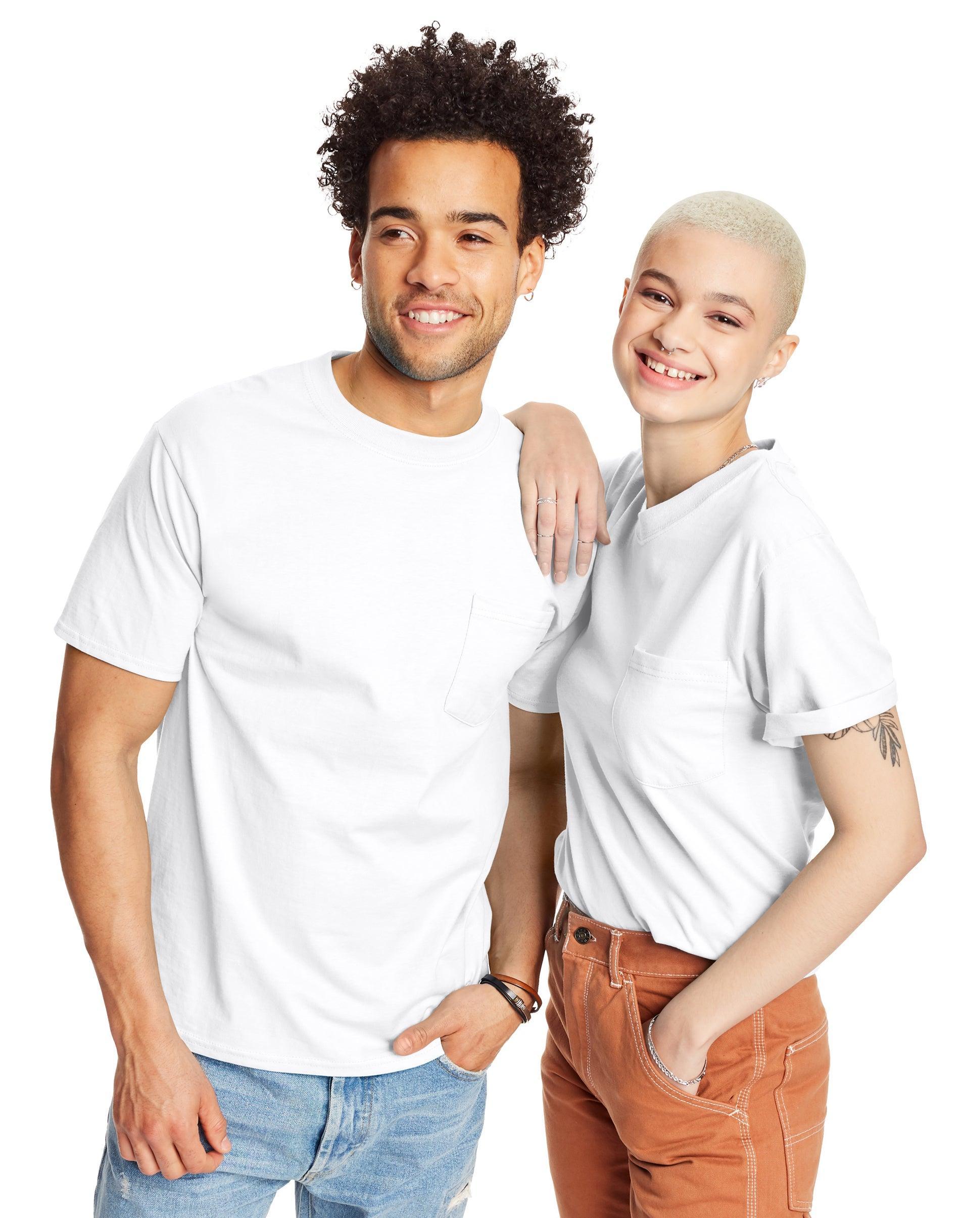 Men's Hanes® Beefy-T 2-Pack Pocket T-Shirt, Size: XL, Blue Product Image