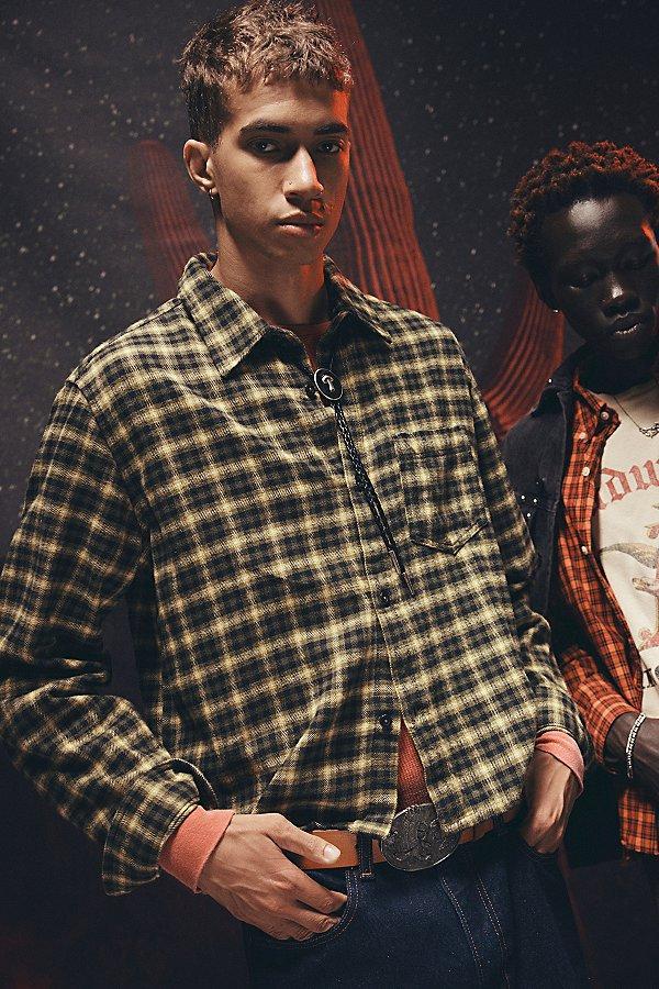 BDG Cropped Plaid Flannel Shirt Top Mens at Urban Outfitters Product Image