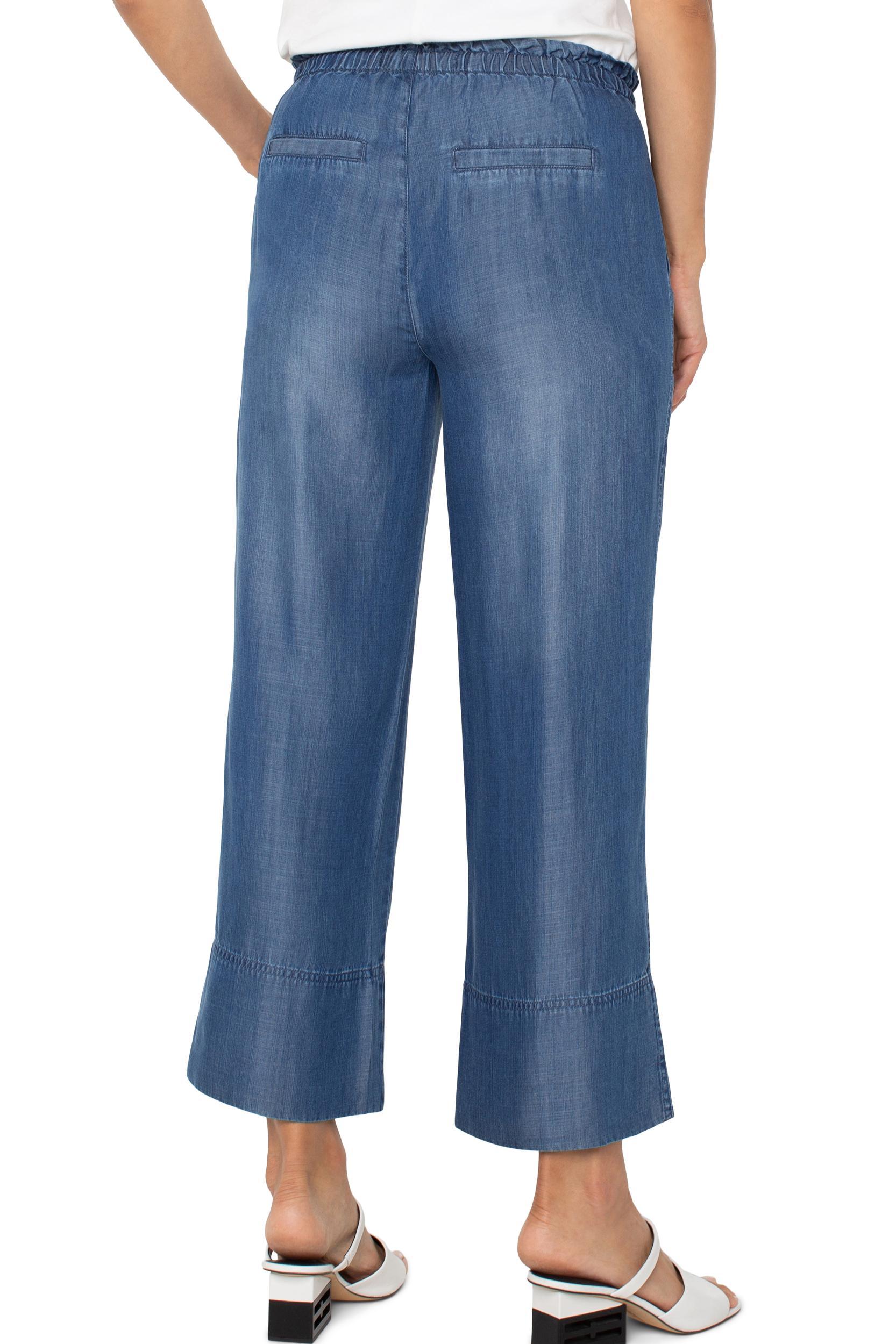 Pull On Tie Waist Wide Leg Product Image
