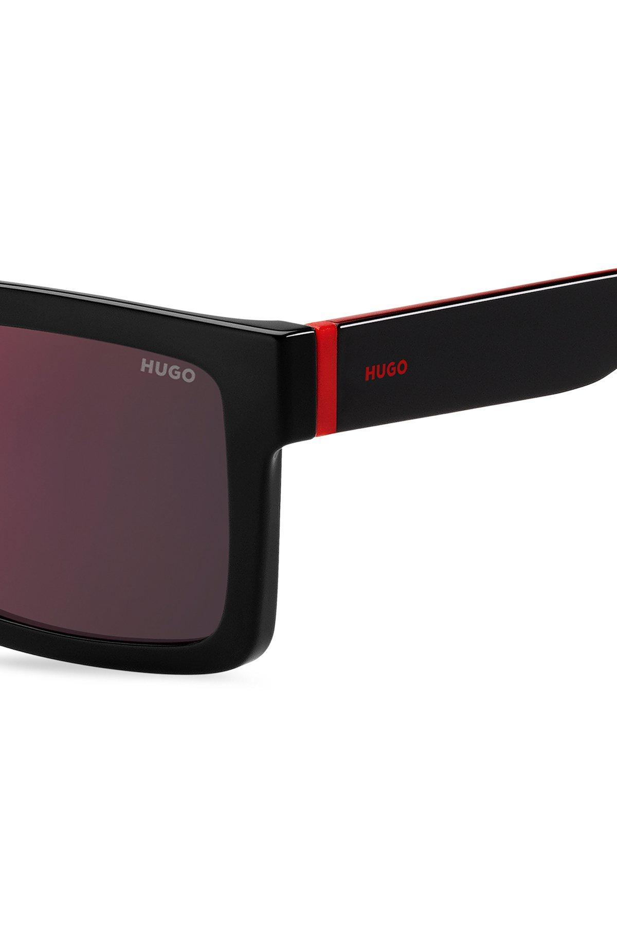HUGO - Black sunglasses with signature red accents Product Image