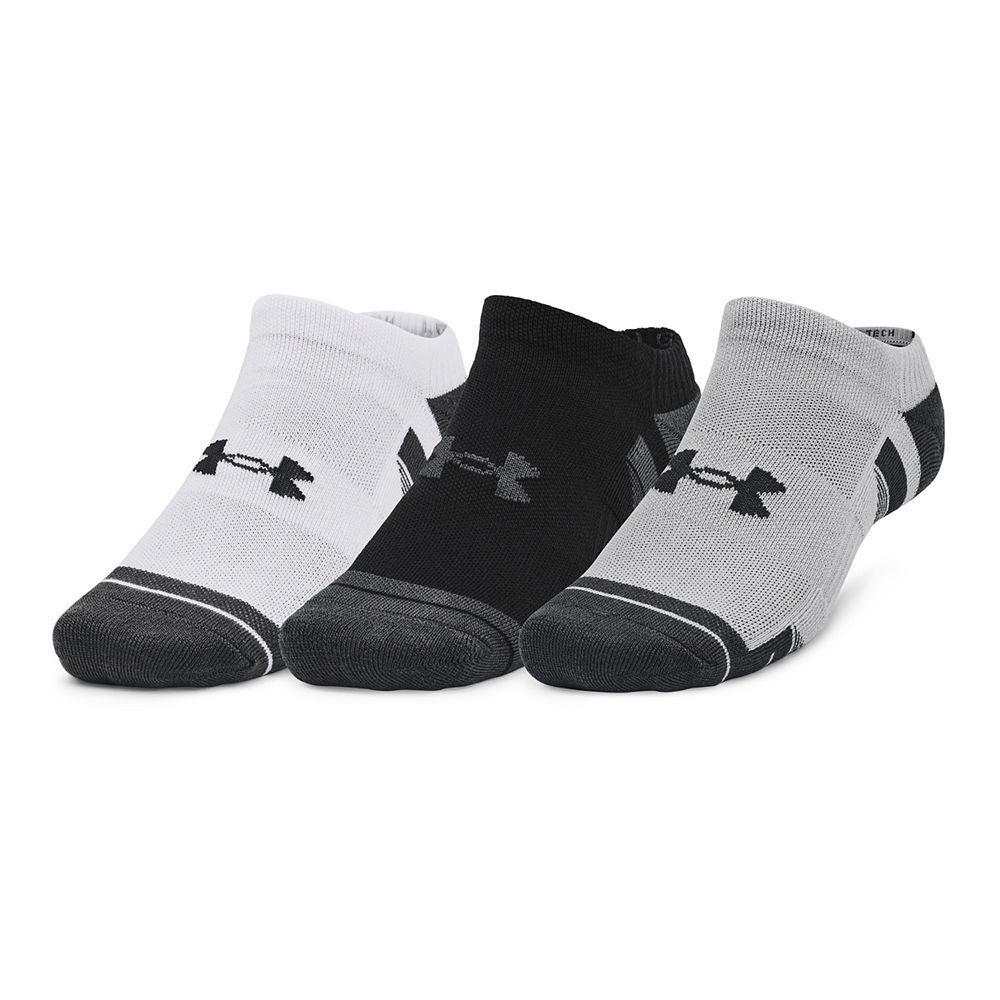 Under Armour Performance Tech 3-Pack No Show Socks, Women's, Size: Large, Gray Team Product Image