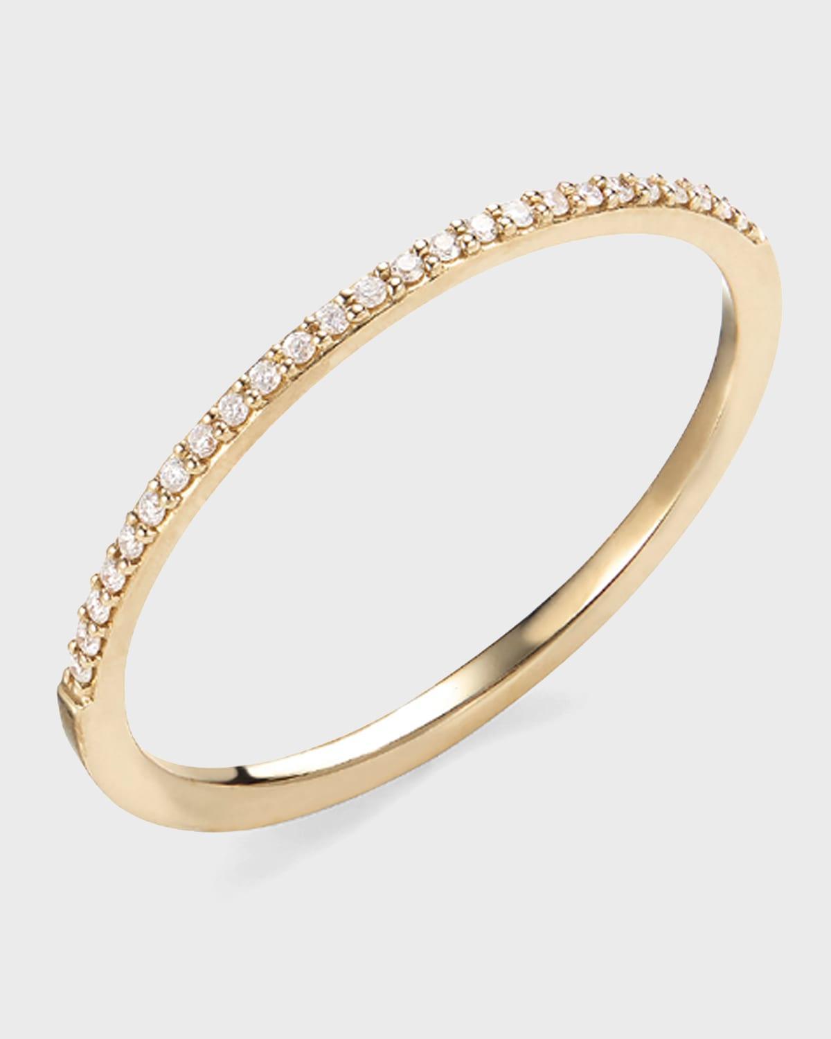 14k Gold Thin Flawless Diamond Stack Ring Product Image