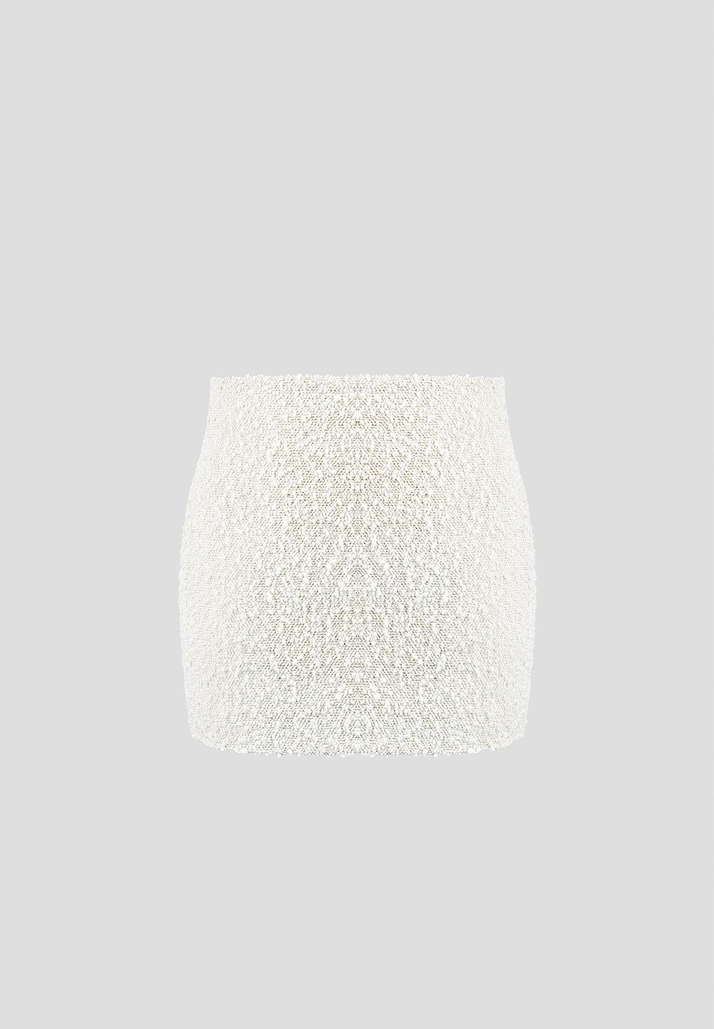 Boucle Mini Skirt - Off White Female Product Image