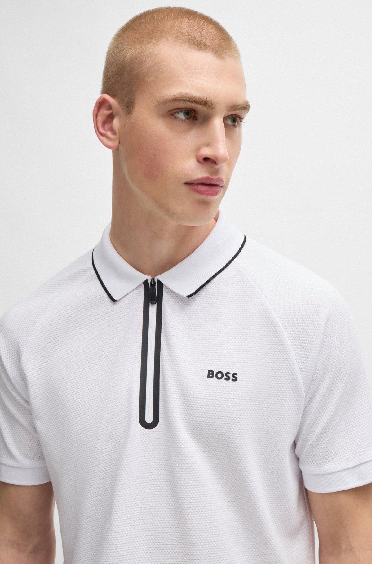 Structured-cotton polo shirt with contrast logo Product Image