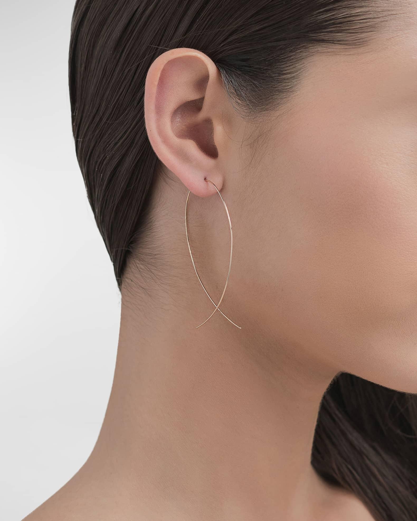 Large Upside Down Hoop Earrings in 14K Gold Product Image