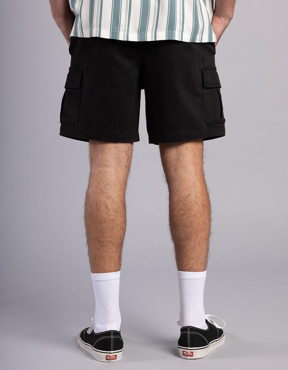 RSQ Mens Cargo Twill Pull On Shorts - BLACK Product Image