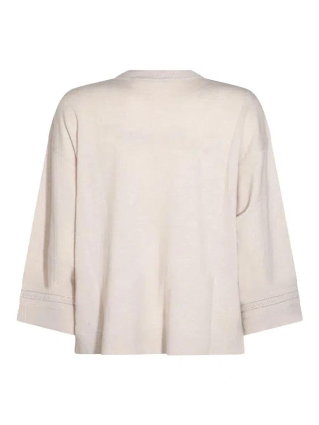 FABIANA FILIPPI Beige Wool Knitwear In Gris Product Image