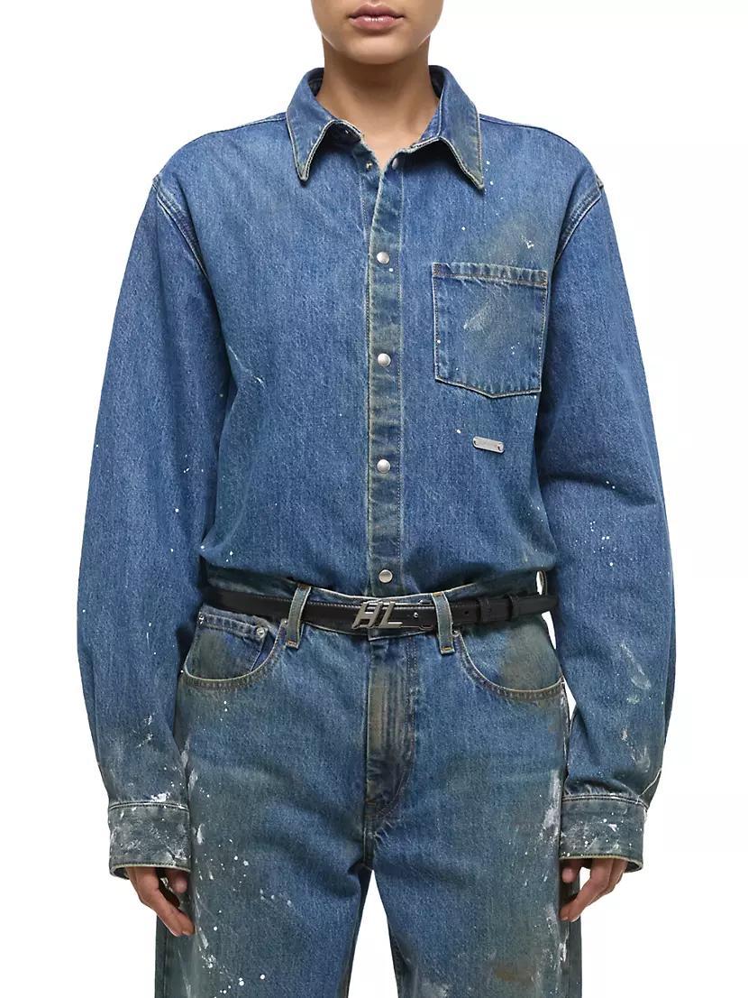 Painted Denim Shirt Jacket Product Image