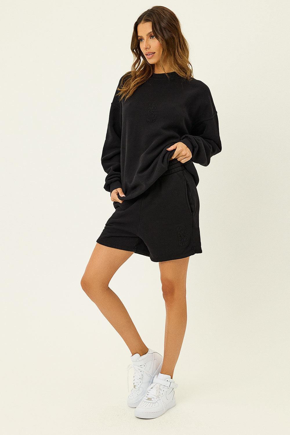 Burl High Waist Sweat Short - Black Product Image