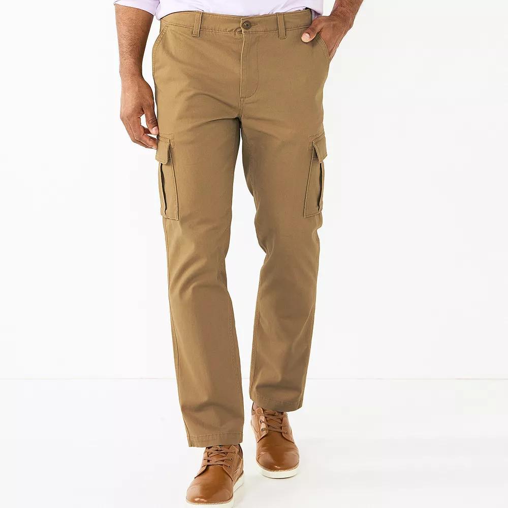 Mens Sonoma Goods For Life Straight-Fit Cargo Pants Dark Green Product Image