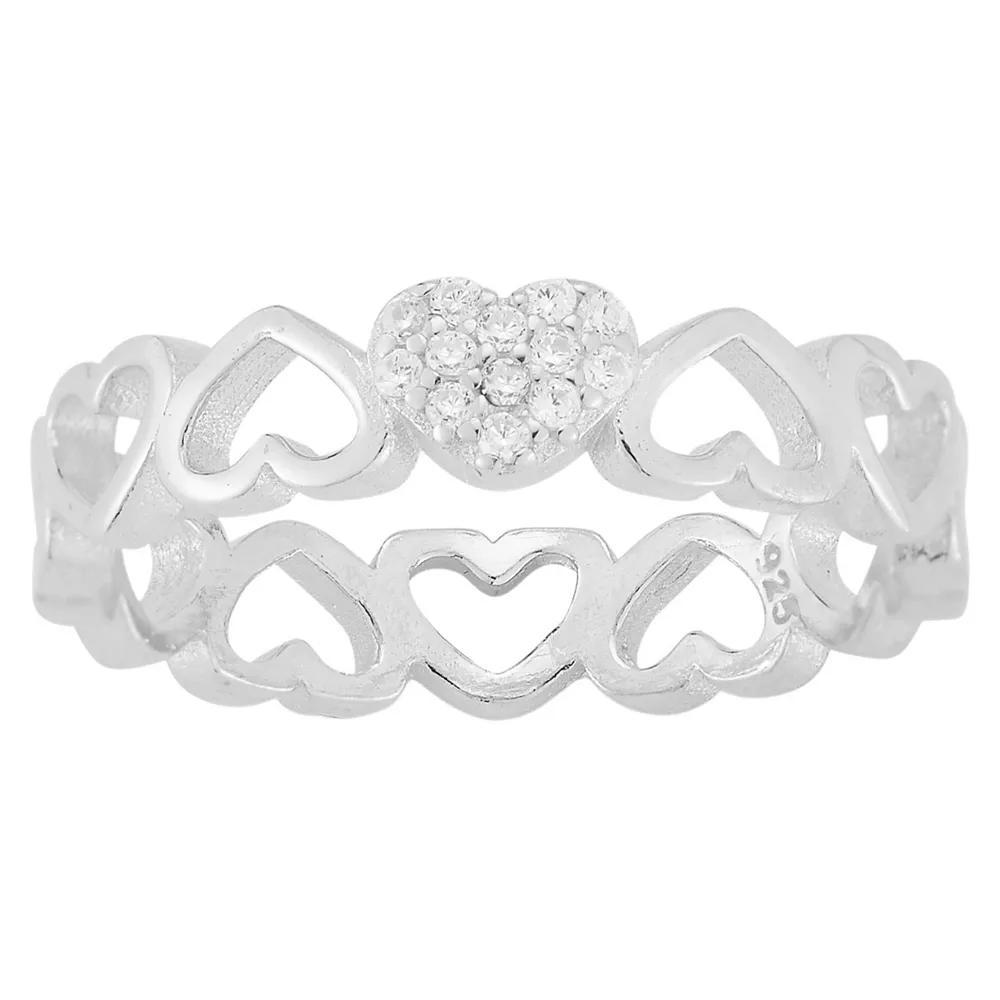 Sunkissed Sterling Cubic Zirconia Heart Ring, Women's, Size: 9, Silver Tone Product Image