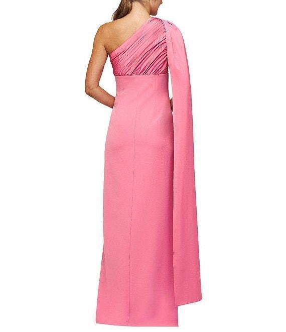 Kay Unger Alessandra Stretch Charmeuse One Shoulder Empire Waist Column Gown Product Image