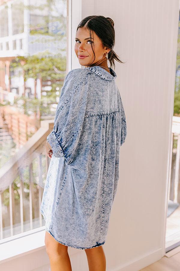 Park Stroll Chambray Shift Dress Product Image