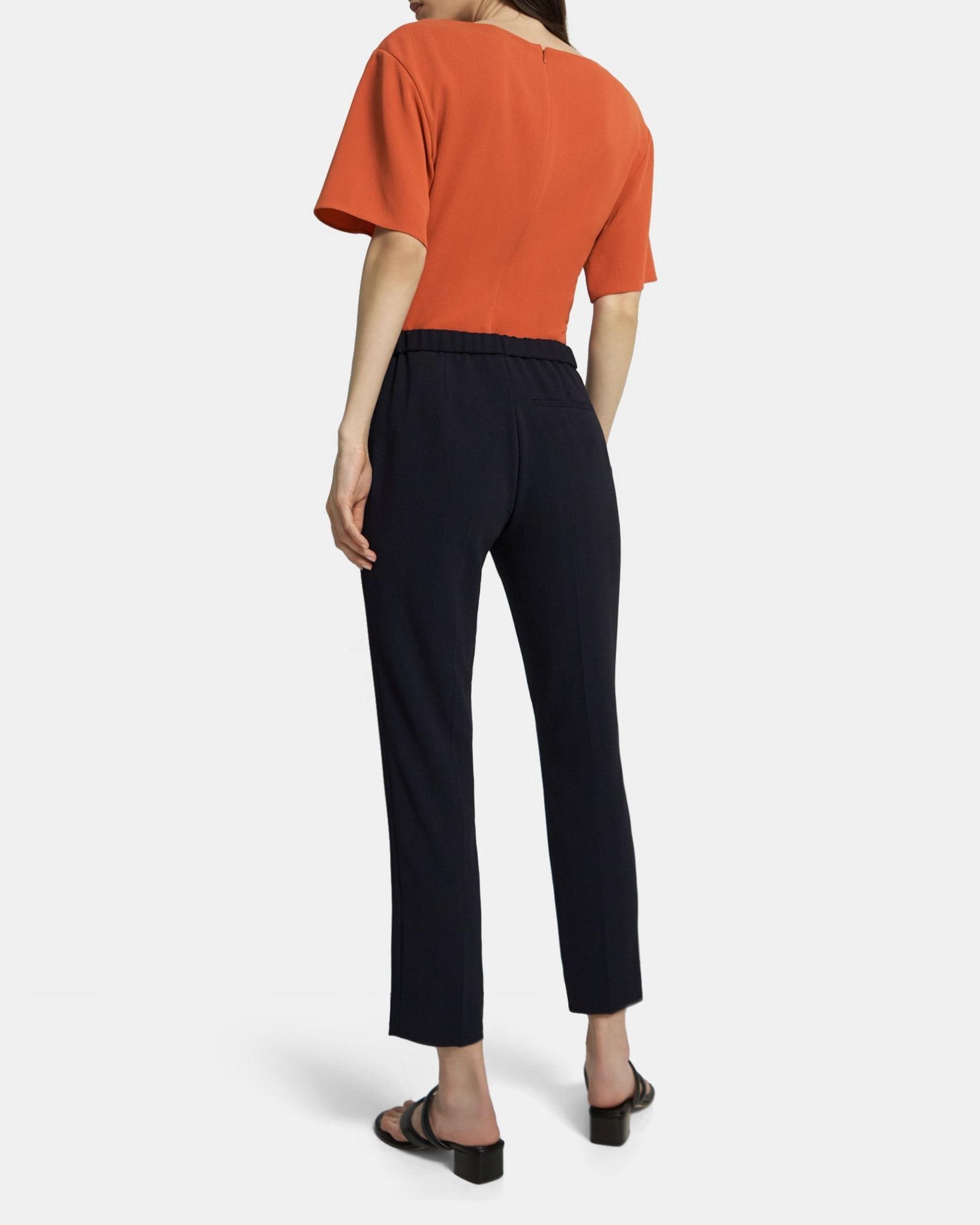 Treeca Pull-On Pant in Striped Admiral Crepe Product Image
