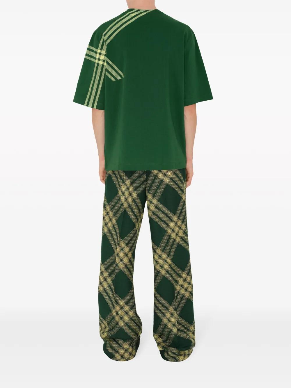 check-print cotton T-shirt  Product Image