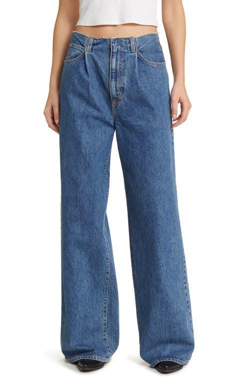 Womens Taylor High-Rise Pleated Wide-Leg Jeans Product Image