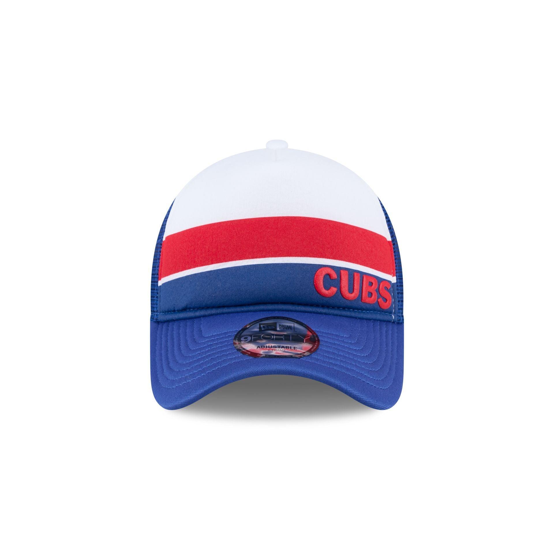 Chicago Cubs Color Block 9FORTY A-Frame Trucker Snapback Hat Male Product Image