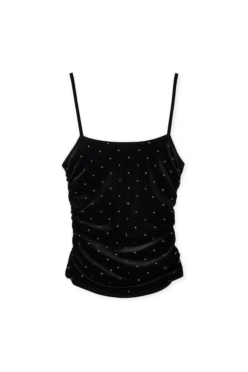 Rhinestone Velvet Top Product Image