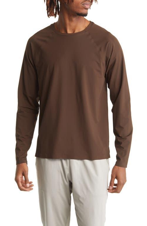 Alo Yoga | Idol Long Sleeve Performance T-Shirt Brown, Size: 2XL Product Image