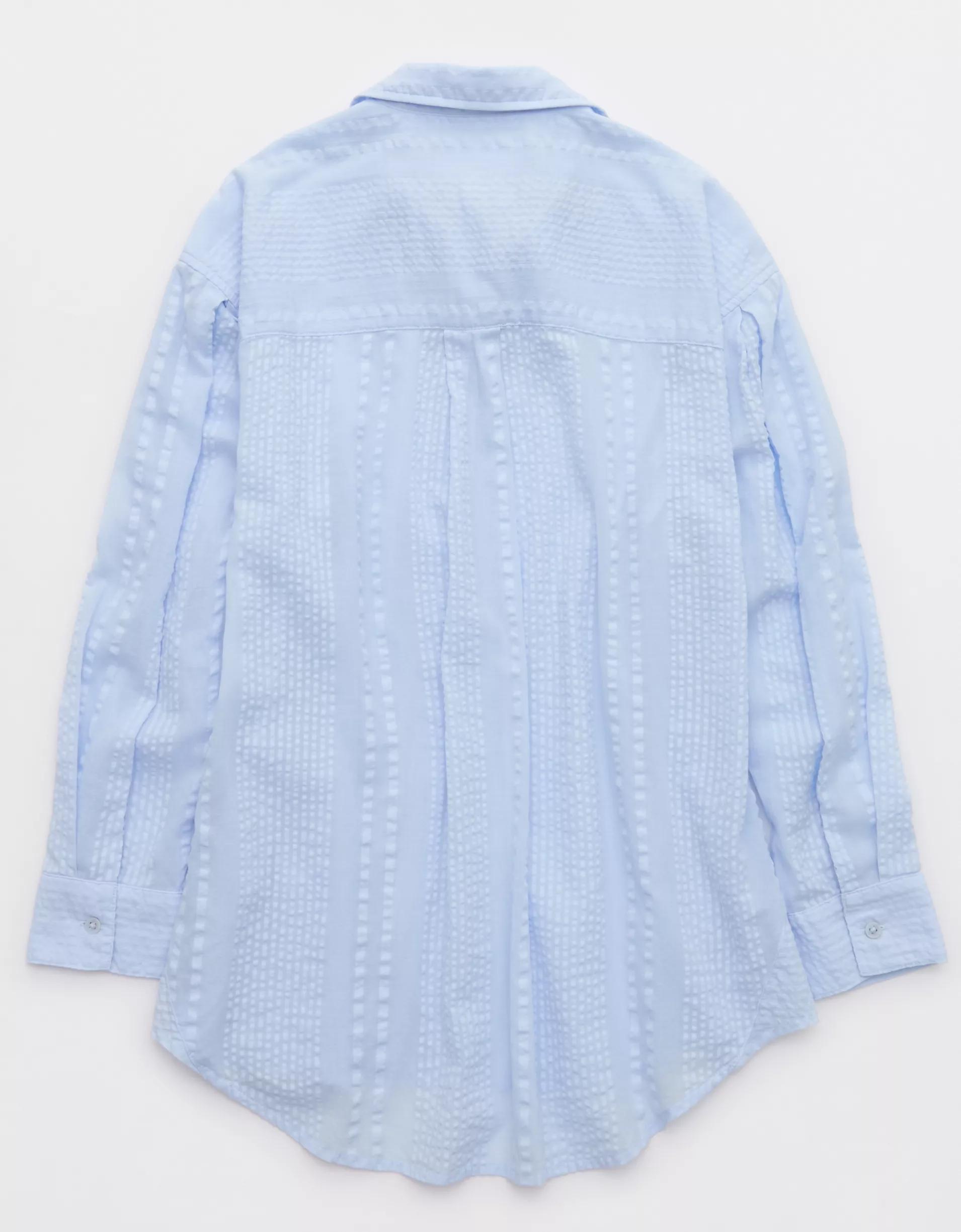 Aerie Seersucker Coverup Shirt Product Image