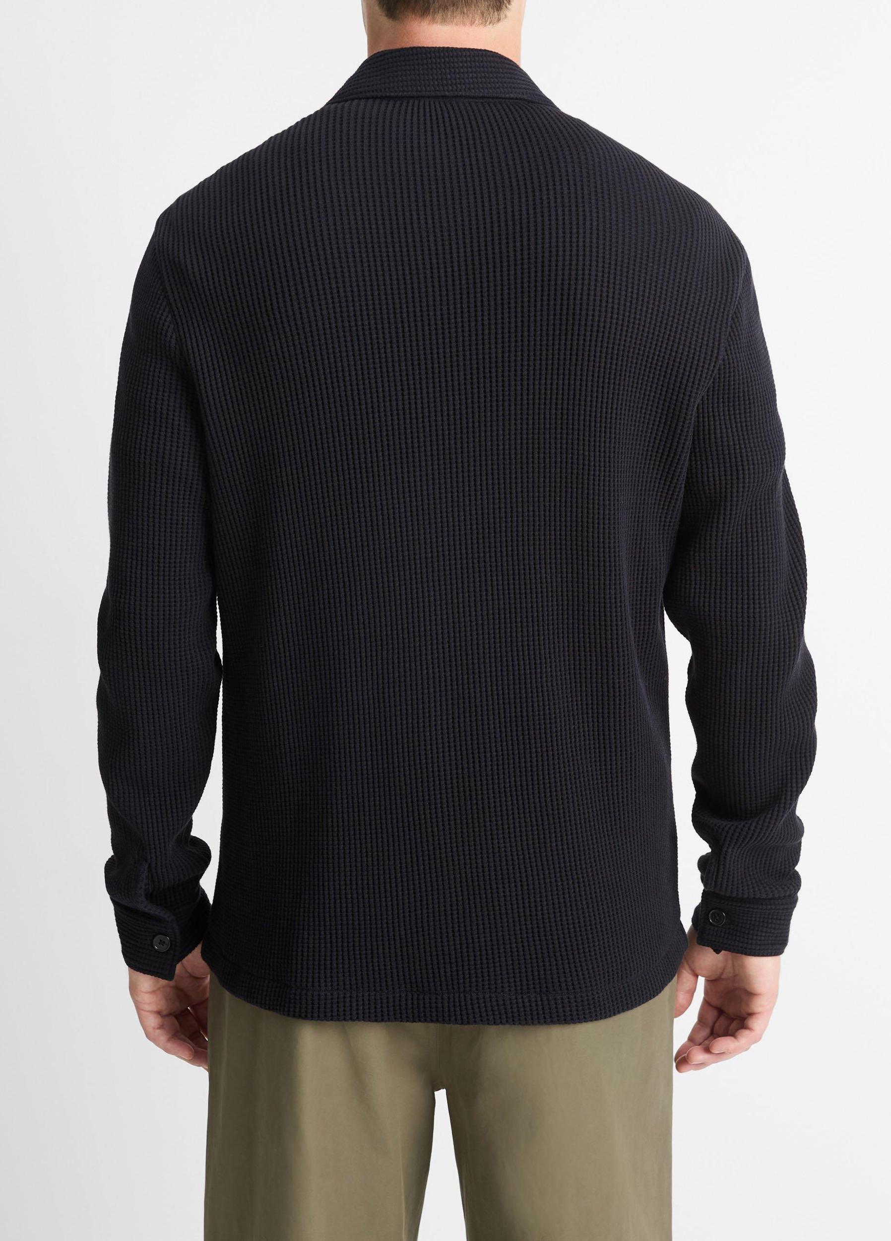 Mens Chunky Waffle Cotton-Blend Shirt Jacket, Coastal Blue, Size L Vince Product Image