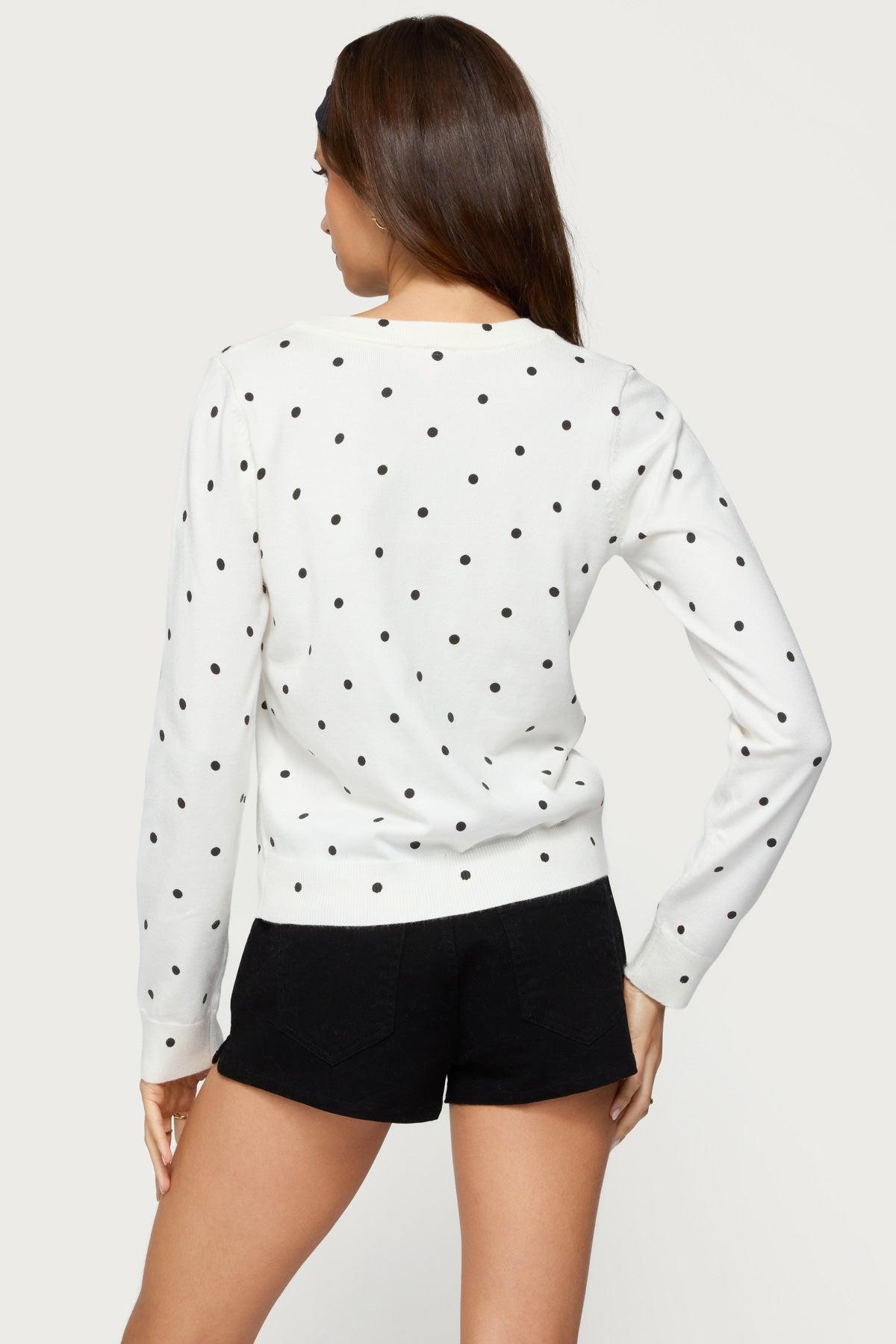 Shea Polka Dot Knitted Cardigan Product Image