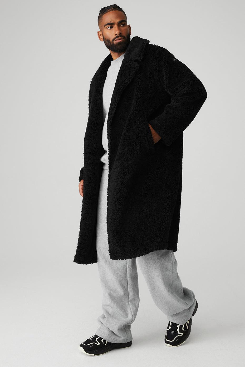 Oversized Sherpa Trench - Black Male Product Image