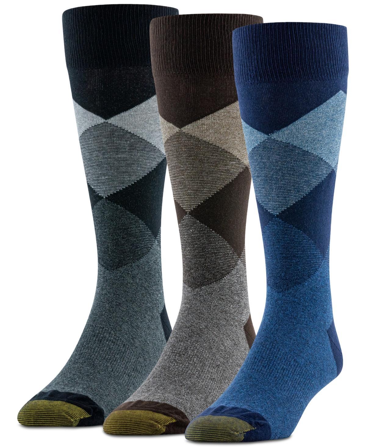 Mens GOLDTOE 3-pack Diamond Argyle Crew Socks, Mens Product Image
