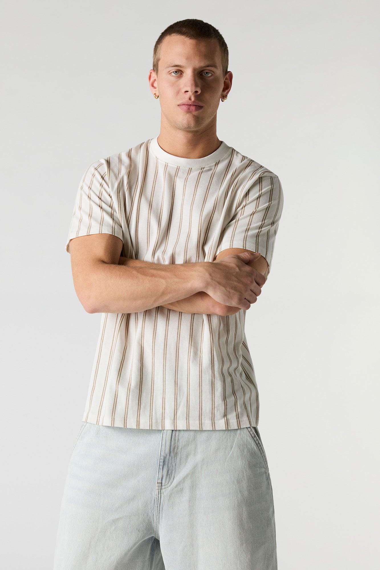 Striped Crewneck T-Shirt Male Product Image